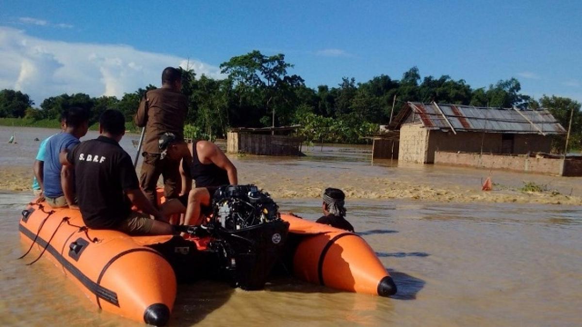 Assam reels under flood, over 1.5 lakh hit; motorboats pressed into service to rescue people